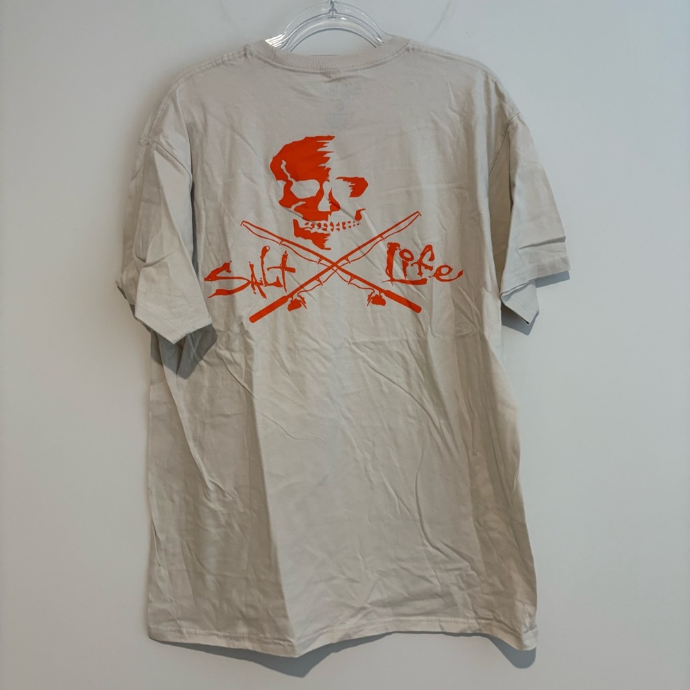 Salt life vintage rays graphic shirt tan orange‎ size large